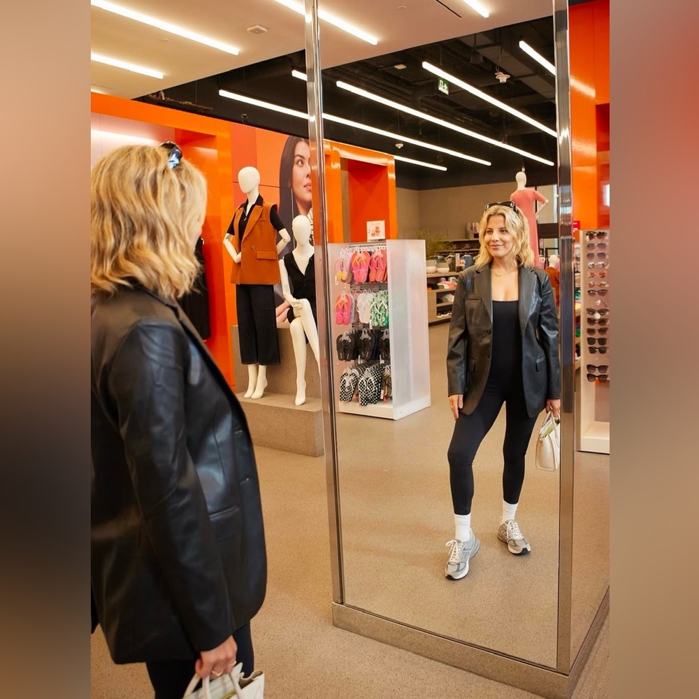 Joe Fresh Black Faux Leather Blazer